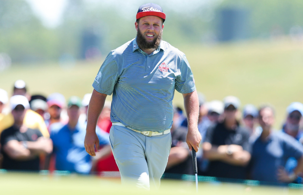 Jun 16, 2018; Southampton, NY, USA; Andrew Johnston putts on the first green during the third round of the U.S. Open golf tournament at Shinnecock Hills GC - Shinnecock Hills Golf C. Mandatory Credit: Brad Penner-Imagn Images