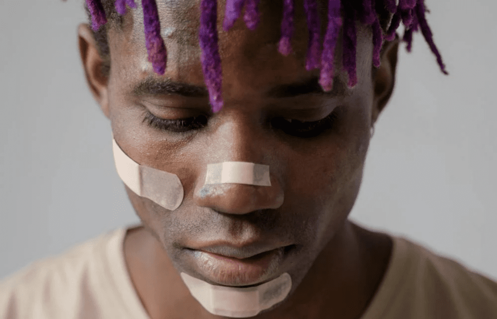 A person looking hurt