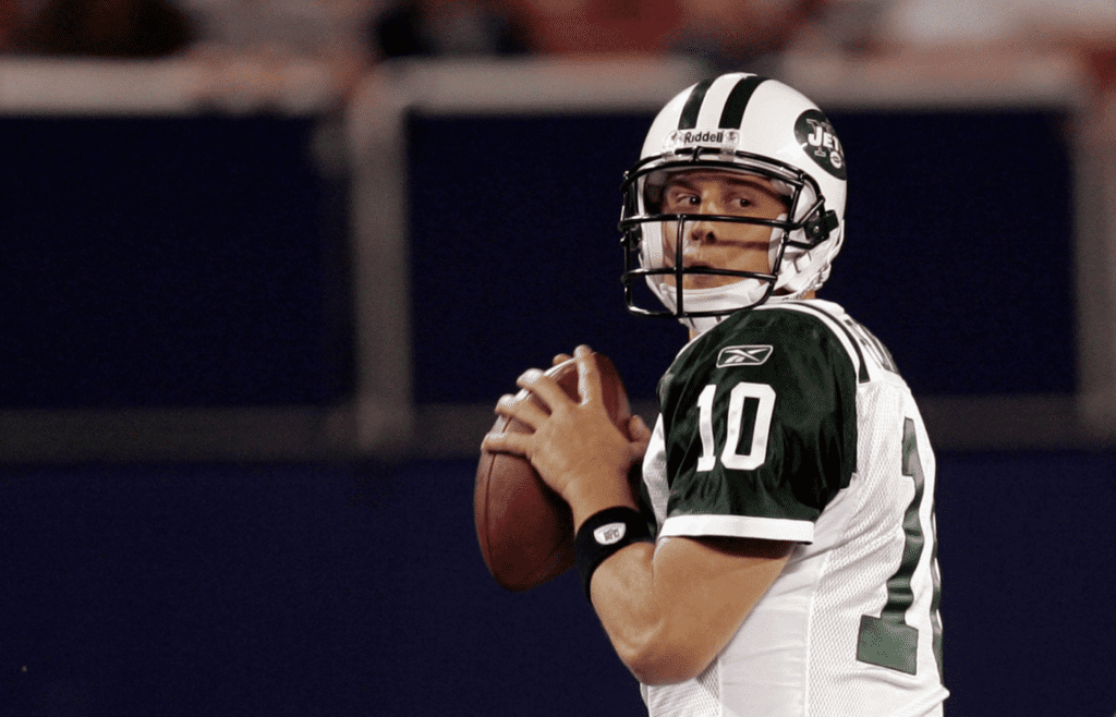 Jets QB Chad Pennington during game against the Giants at the Meadowlands Aug. 26, 2005. Giants won the game15-14.