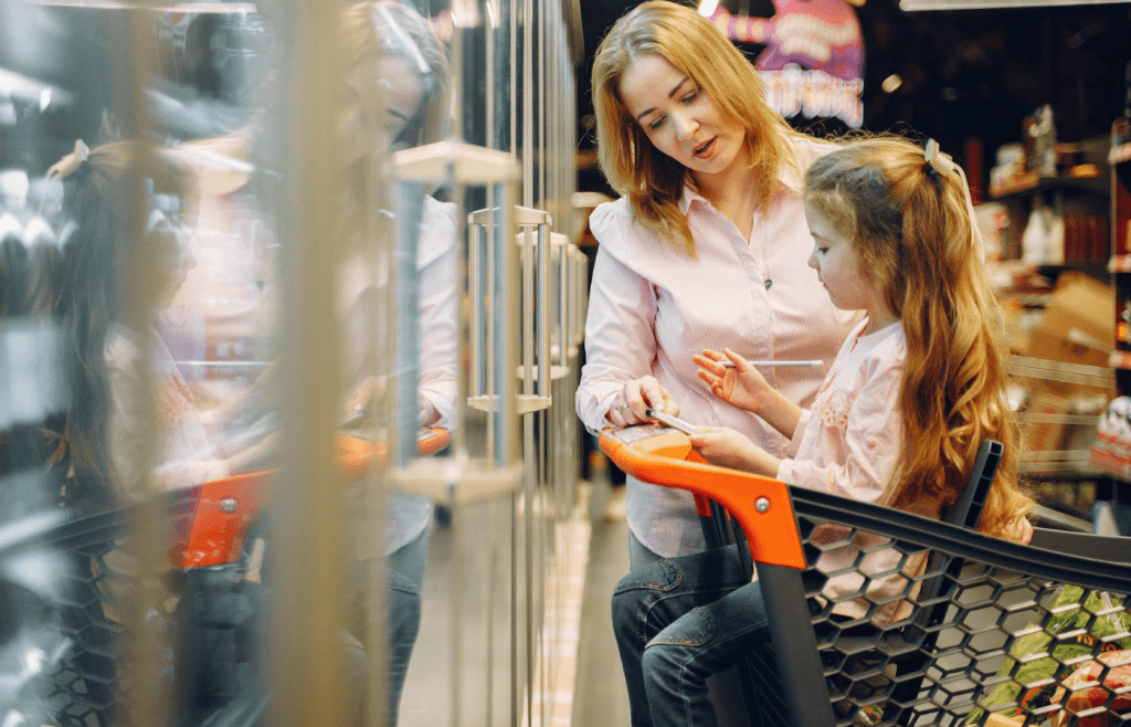 Mother and Daughter Checking Their Grocery List