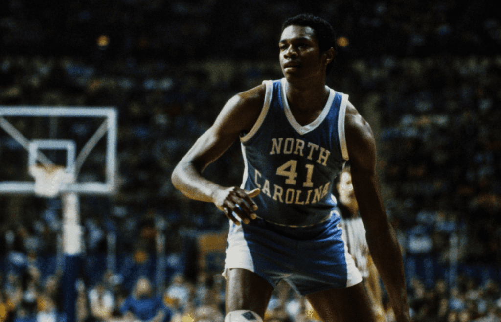 Nov 1982; unknown location, USA; FILE PHOTO; North Carolina Tar Heels center Sam Perkins (41) in action during the 1982 season. Mandatory Credit: Malcolm Emmons-Imagn