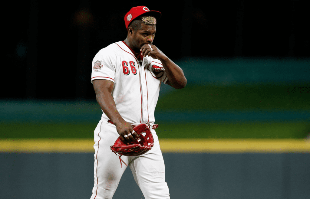 Yasiel Puig exits the field for the final time as a Cincinnati Reds player on July 30, 2019. Syndication Cincinnati