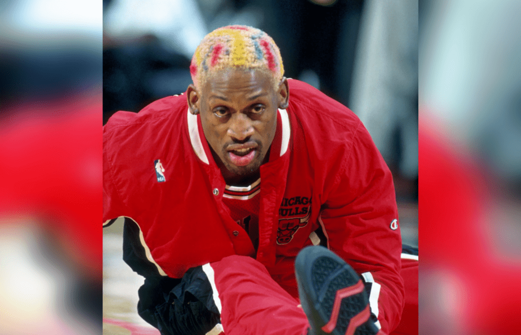Unknown Date 1997; Miami, FL, USA; FILE PHOTO; Chicago Bulls forward #91 DENNIS RODMAN in action against the Miami Heat at the Miami Arena during the 1996-97 season. Mandatory Credit: Photo By Imagn Images (c) Copyright Imagn Images