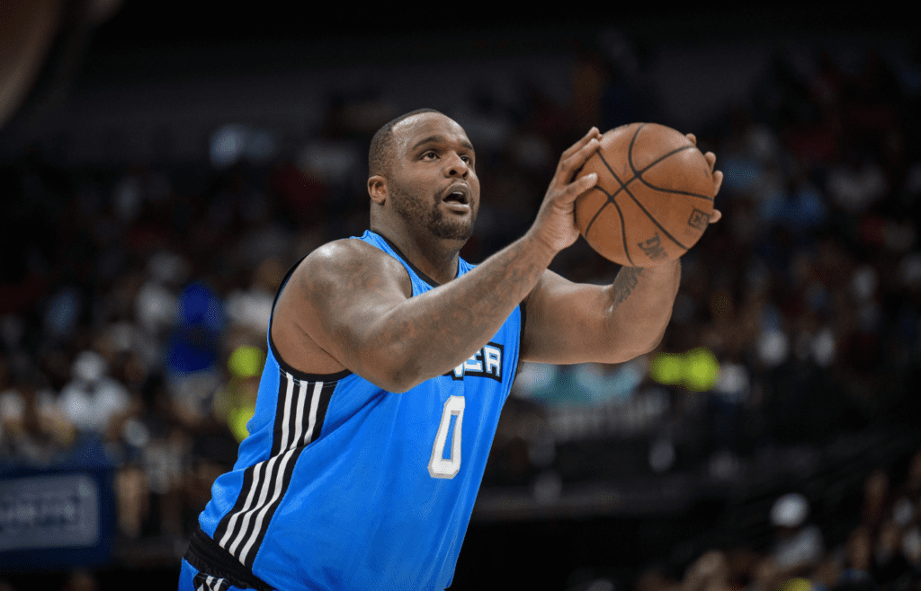 Aug 17, 2019; Dallas, TX, USA; Power power forward Glen Davis (0) during the game at the American Airlines Center. Mandatory Credit: Jerome Miron-Imagn Images