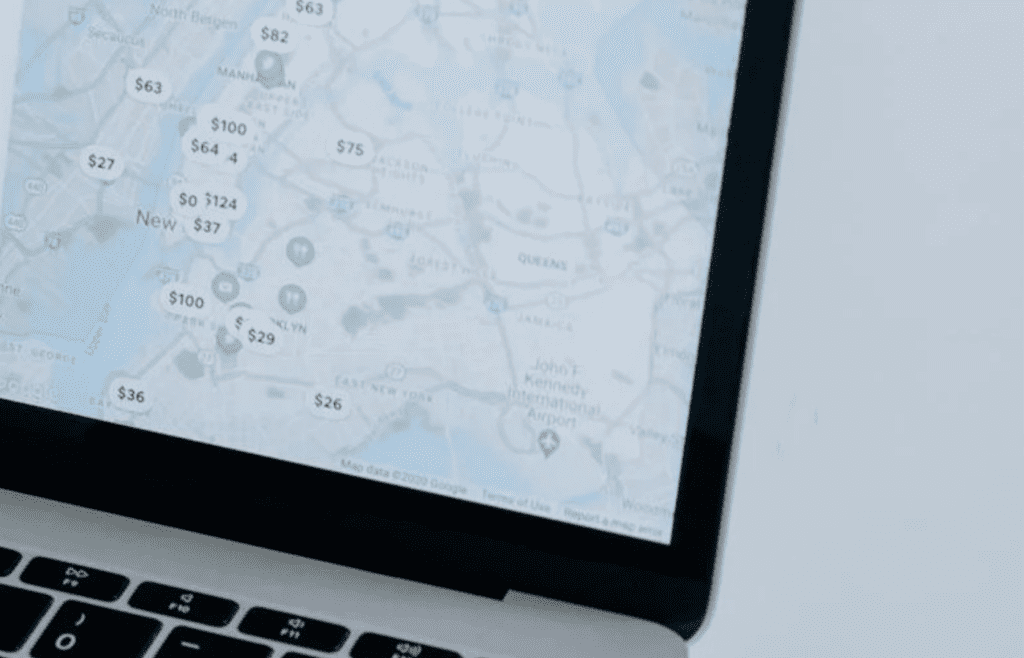 Airline seat map on a phone or laptop screen