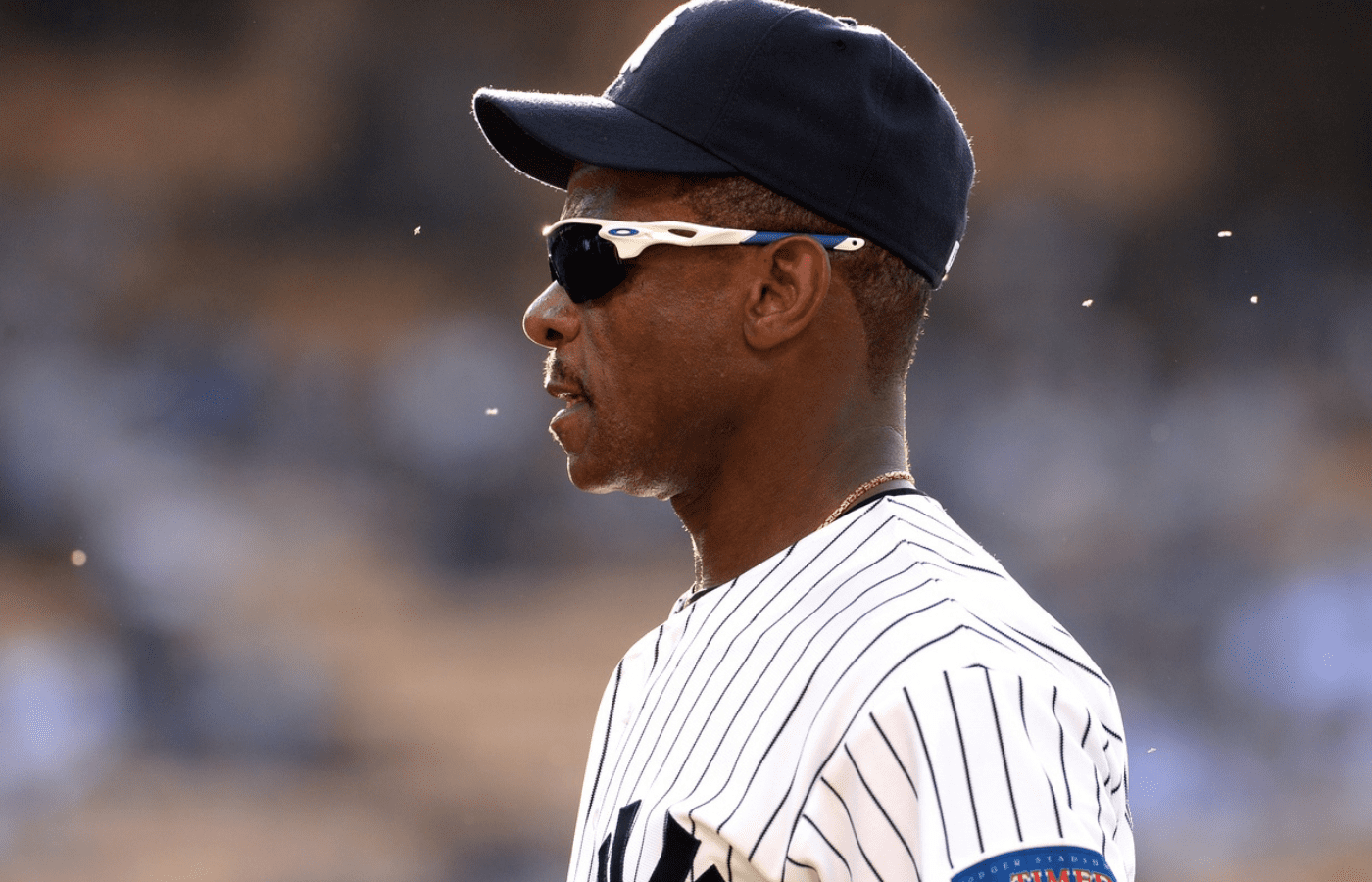 June 8, 2013; Los Angeles, CA, USA; New York Yankees Ricky Henderson before the old timers game against the Los Angeles Dodgers at Dodger Stadium. Mandatory Credit: Jayne Kamin-Oncea-Imagn Images