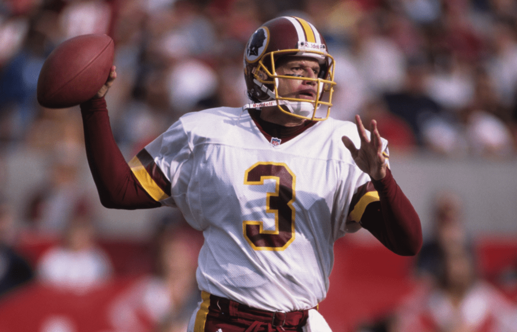 Nov 5, 2000; Tempe, AZ, USA; FILE PHOTO; Washington Redskins quarterback Jeff George (3) in action against the Arizona Cardinals at Sun Devil Stadium. Mandatory Credit: Peter Brouillet-USA TODAY NETWORK