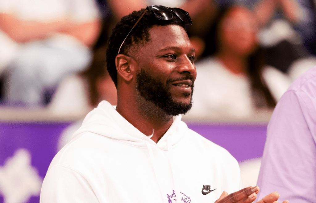 Feb 3, 2024; Fort Worth, Texas, USA; TCU Horned Frogs former player LaDainian Tomlinson in attendance during the game between the Texas Longhorns and TCU Horned Frogs at Ed and Rae Schollmaier Arena. Mandatory Credit: Kevin Jairaj-Imagn Images