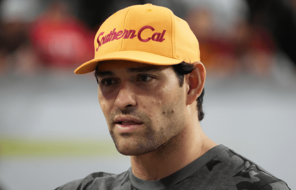 Dec 2, 2022; Las Vegas, NV, USA; Southern California Trojans former quarterback Mark Sanchez attends the Pac-12 Champonship game at Allegiant Stadium. Mandatory Credit: Kirby Lee-Imagn Images