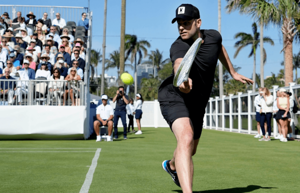 Andy Roddick plays in the Mixed-Doubles Exhibition Match at the Breakers Friday March 21, 2025 in Palm Beach. The event celebrates the debut of the new tennis and racquet facilities benefits First Serve USA.