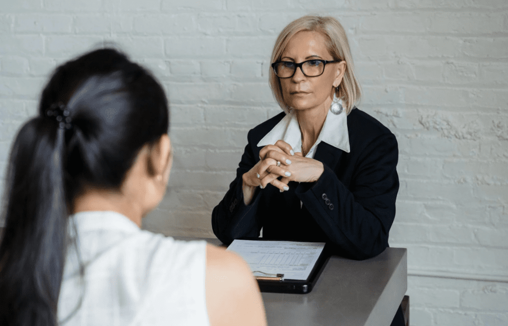 A manager condescending to an employee