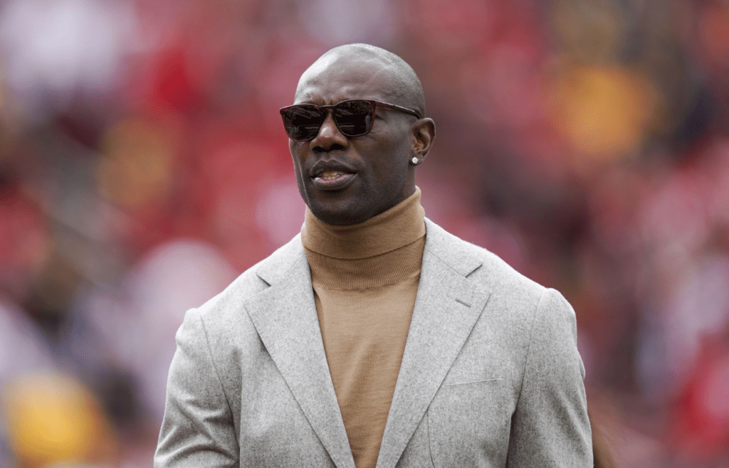 September 22, 2019; Santa Clara, CA, USA; San Francisco 49ers former player Terrell Owens before the game against the Pittsburgh Steelers at Levi's Stadium. Mandatory Credit: Kyle Terada-Imagn Images