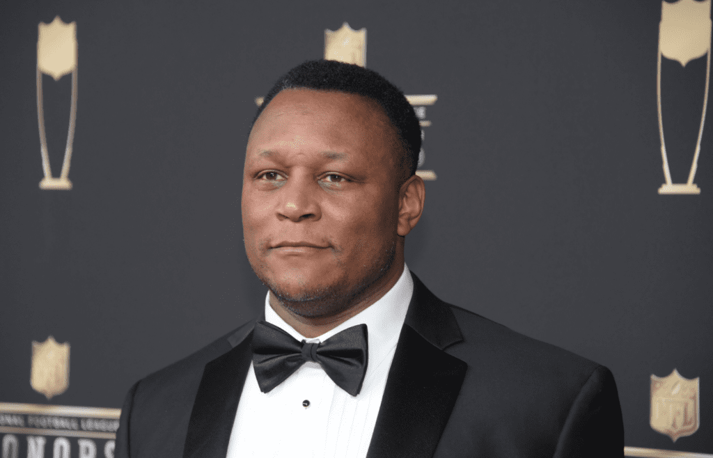Feb 2, 2019; Atlanta, GA, USA; Barry Sanders during red carpet arrivals for the NFL Honors show at the Fox Theatre. Mandatory Credit: Kirby Lee-Imagn Images