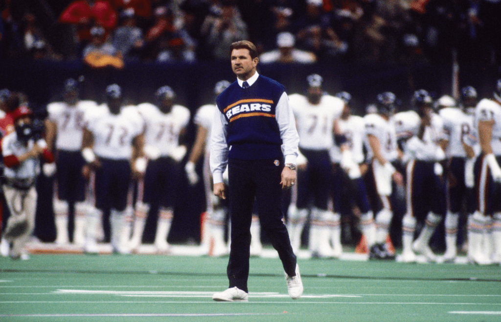 Chicago Bears head coach Mike Ditka prior to Super Bowl XX against the New England Patriots at the Superdome. Chicago defeated New England 46-10.