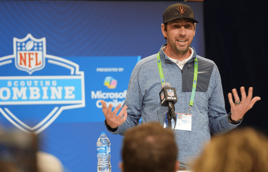 Indianapolis Colts head coach Shane Steichen speaks to the media during the 2025 NFL draft