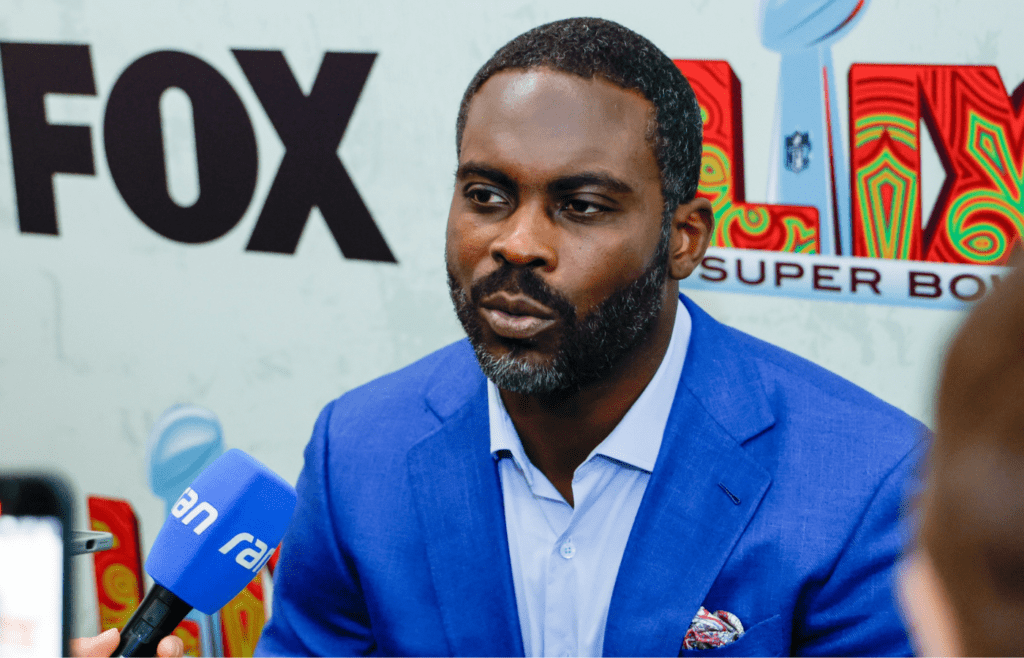 Feb 6, 2025; New Orleans, LA, USA; Fox Sports NFL Studio analyst Michael Vick during a Fox Sports media party in advance of Super Bowl LIX at Convention Center. Mandatory Credit: Stephen Lew-Imagn Images