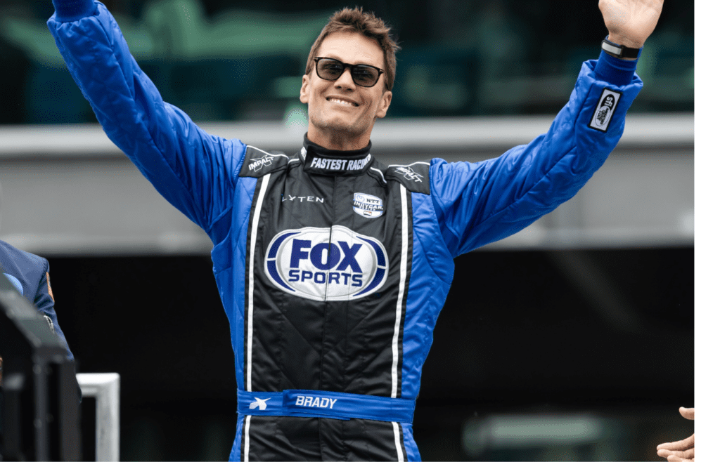 May 25, 2025; Indianapolis, Indiana, USA; Tom Brady prior to the IndyCar Series 109th Running of the Indianapolis 500 at Indianapolis Motor Speedway. Mandatory Credit: Mark J. Rebilas-Imagn Images