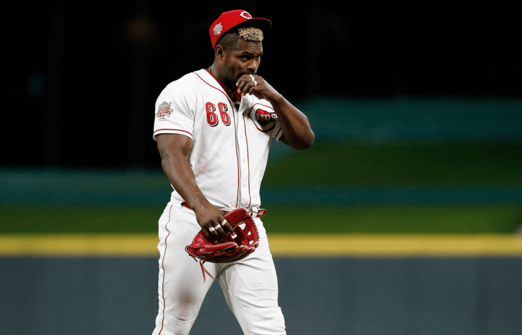 Yasiel Puig exits the field for the final time as a Cincinnati Reds player on July 30, 2019. Syndication Cincinnati