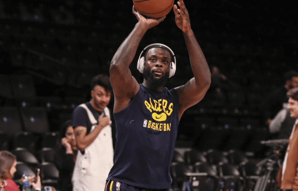 Apr 10, 2022; Brooklyn, New York, USA; Indiana Pacers guard Lance Stephenson (6) takes warmups prior to the game against the Brooklyn Nets at Barclays Center. Mandatory Credit: Wendell Cruz-Imagn Images