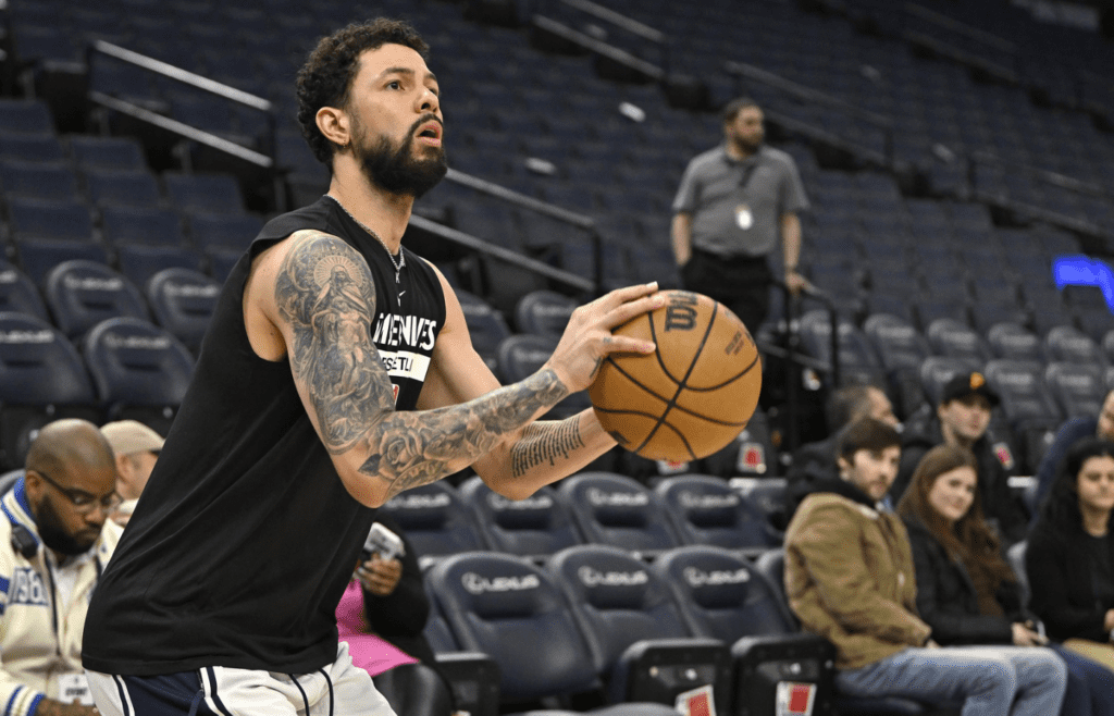 Mar 22, 2023; Minneapolis, Minnesota, USA; Minnesota Timberwolves guard Austin Rivers (25) participates in shoot around before a game against the Atlanta Hawks at Target Center. Mandatory Credit: Nick Wosika-Imagn Images