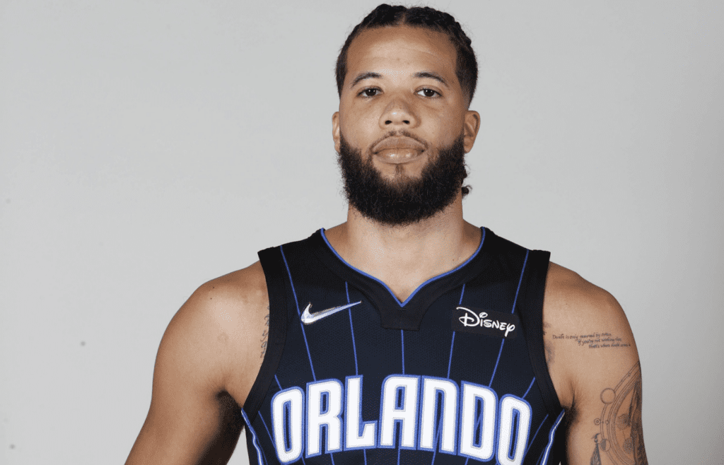 Sep 27, 2021; Orlando, FL, USA; Orlando Magic guard Michael Carter-Williams (7) poses for a photo for Orlando Magic media day at Amway Center. Mandatory Credit: Kim Klement-Imagn Images