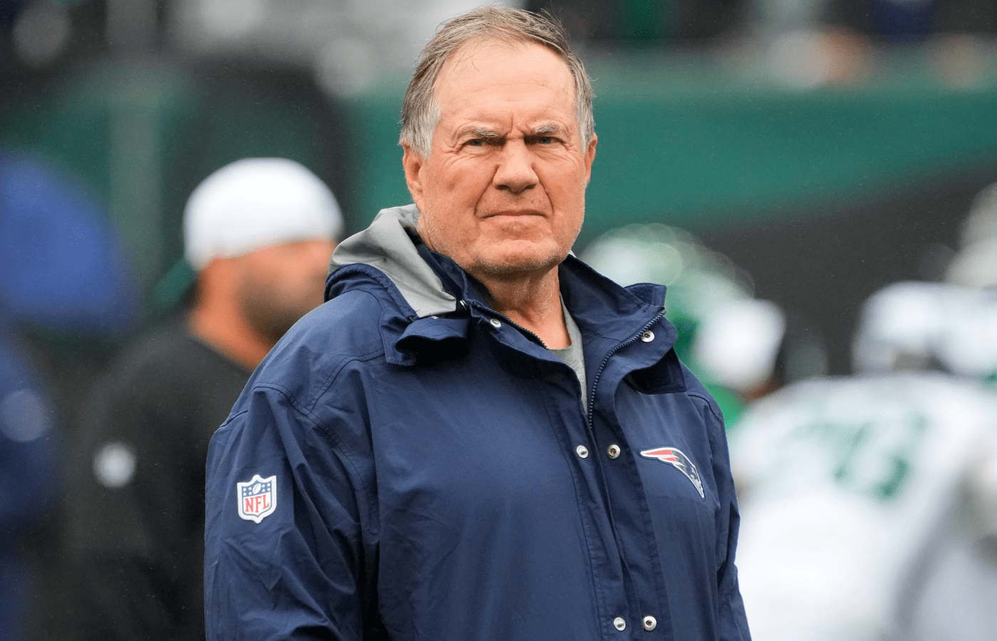 New England Patriots head coach Bill Belichick on the sidelines in 2023.