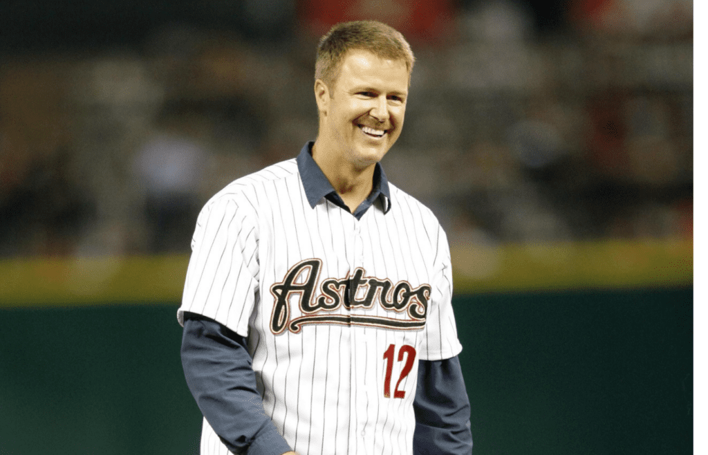 Sep 14, 2012; Houston, TX, USA; Houston Astros former second baseman Jeff Kent (12) is honored before a game against the Philadelphia Phillies in the first inning at Minute Maid Park. Mandatory Credit: Brett Davis-Imagn Images