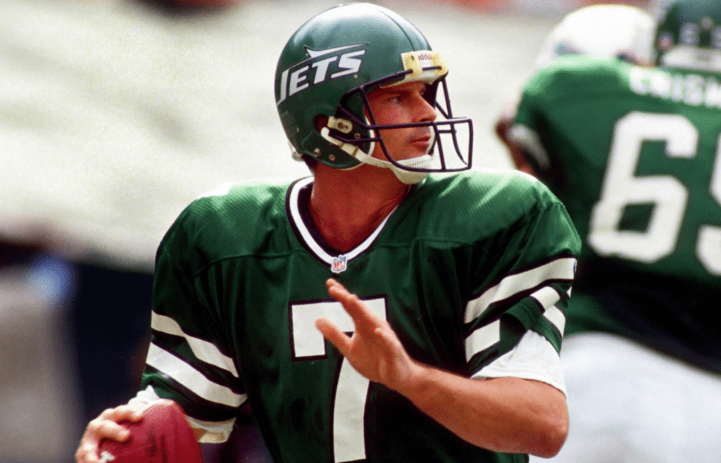 Oct 7, 1990; Miami, FL, USA: FILE PHOTO; New York Jets quarterback Ken O'Brien in action against the Miami Dolphins at Dolphin Stadium. Mandatory Credit: Photo By Imagn Images