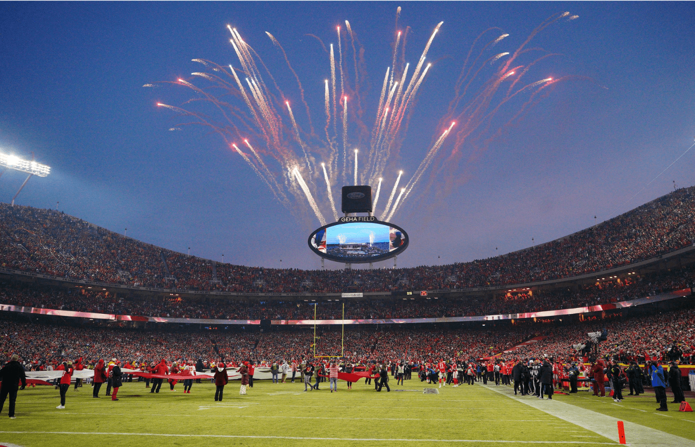 Jan 26, 2025; Kansas City, MO, USA; An overall view before the AFC Championship game between the Buffalo Bills and the Kansas City Chiefs at GEHA Field at Arrowhead Stadium. . Mandatory Credit: Denny Medley-Imagn Images