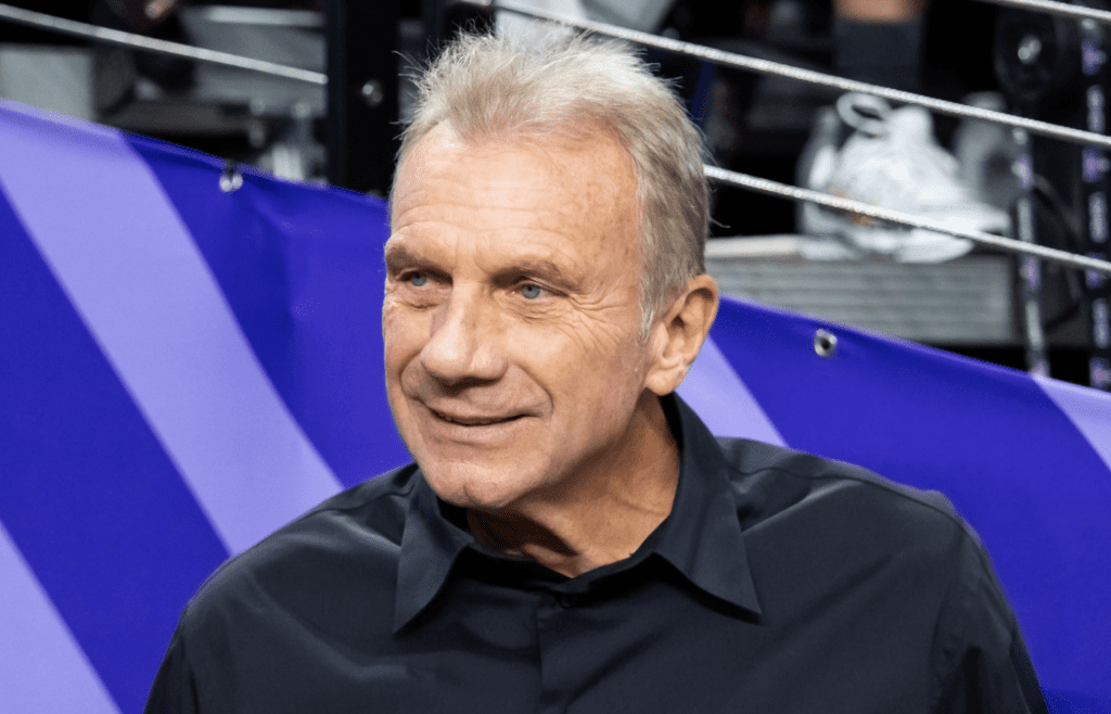 Feb 11, 2024; Paradise, Nevada, USA; San Francisco 49ers former quarterback Joe Montana in attendance against the Kansas City Chiefs in Super Bowl LVIII at Allegiant Stadium. Mandatory Credit: Mark J. Rebilas-USA TODAY Sports