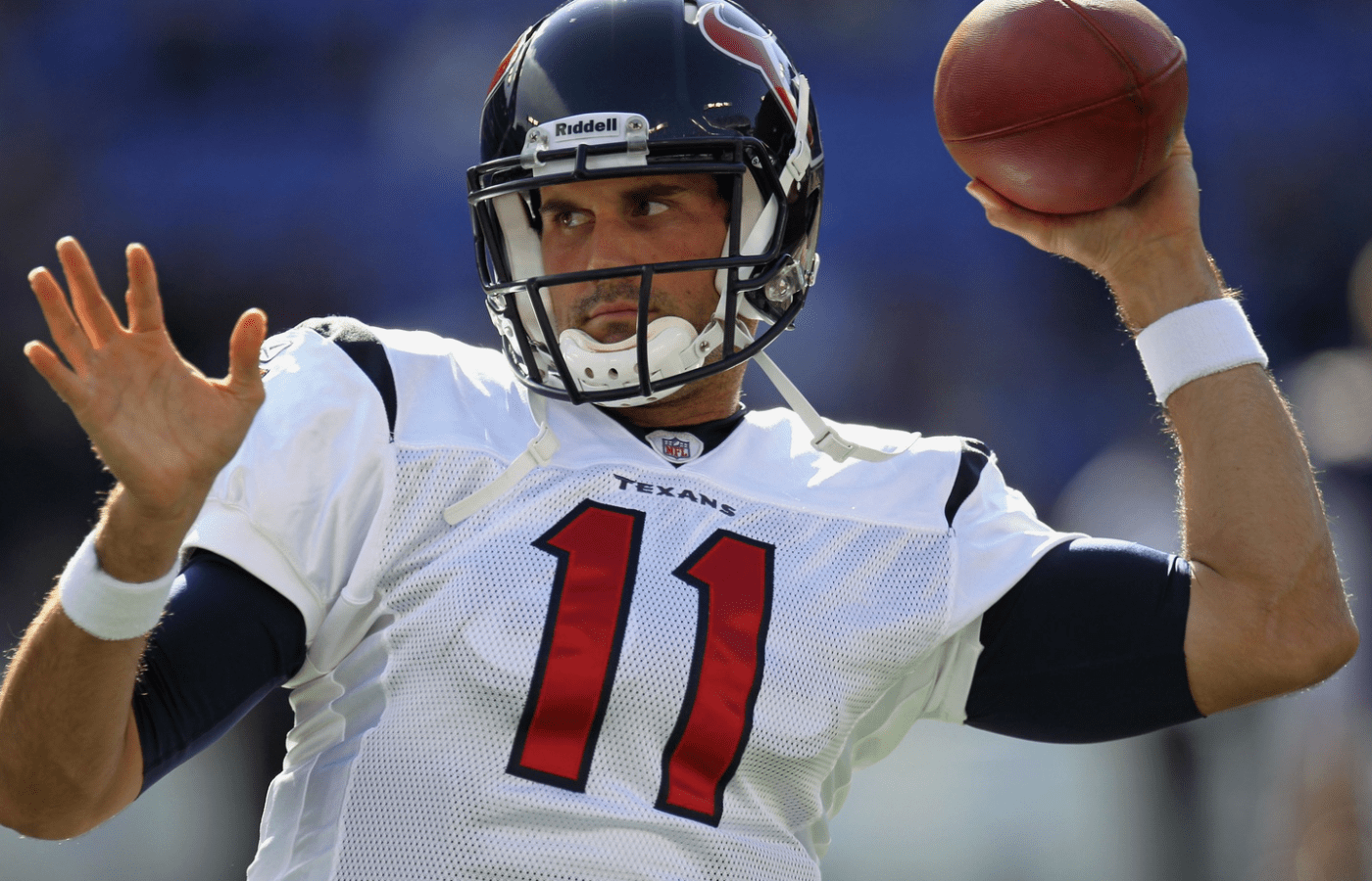 Houston Texans quarterback Matt Leinart (11) prior to the game against the Baltimore Ravens at M&T Bank Stadium