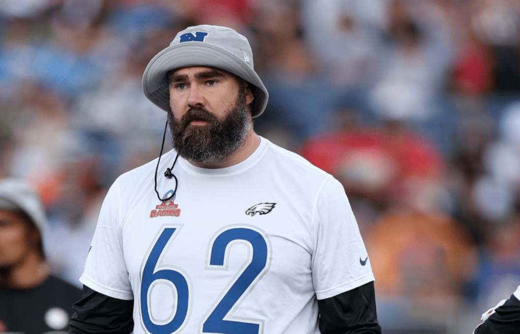 Feb 4, 2024; Orlando, FL, USA; NFC center Jason Kelce (62) of the Philadelphia Eagles during the 2024 Pro Bowl at Camping World Stadium. Mandatory Credit: Nathan Ray Seebeck-Imagn Images