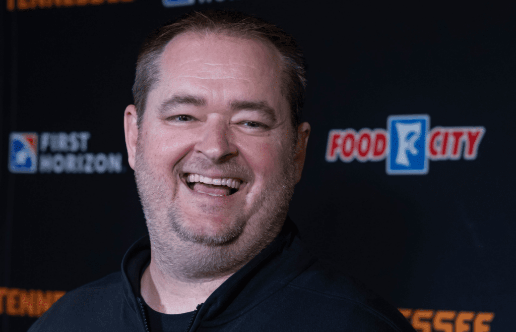 University of Tennessee Volunteers head football coach Josh Heupel speaks with members of the media during the Nashville stop for University of Tennessee's 2025 Big Orange Caravan event Wednesday, April 30, 2025 at GEODIS Park