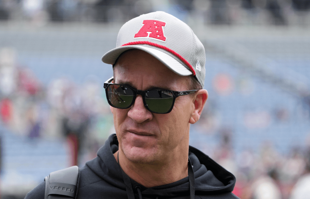 Feb 1, 2025; Orlando, FL, USA; AFC coach Peyton Manning during Pro Bowl Games practice at Camping World Stadium. Mandatory Credit: Kirby Lee-Imagn Images