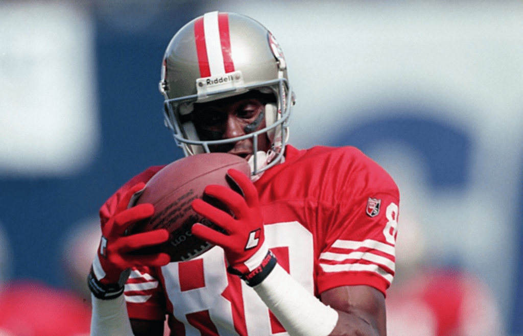 Hall of Famer Jerry Rice is a three-time Super Bowl champion who is considered the greatest NFL receiver ever.