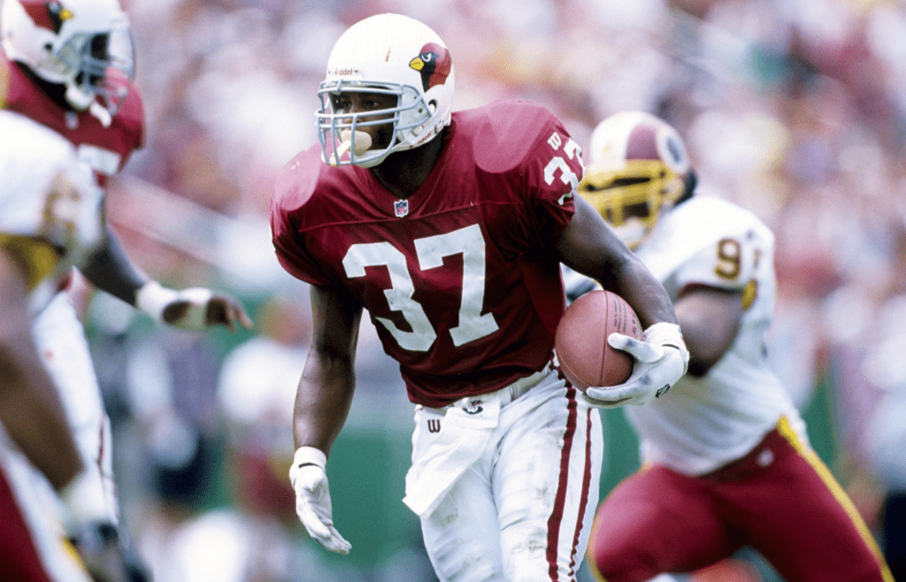 Sep 14, 1997; Washington, DC, USA; Arizona Cardinals running back Larry Centers (37) in action against the Washington Redskins at Jack Kent Cooke Stadium. FILE PHOTO; Mandatory Credit: Imagn Images