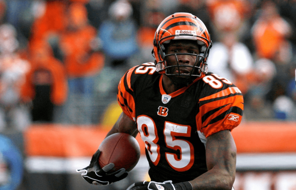 Dec 23, 2007; Cincinnati, OH, USA; Cincinnati Bengals wide receiver Chad Johnson (85) runs in the second half against the Cleveland Browns at Paul Brown Stadium.The Bengals beat the Browns 19-14. Mandatory Credit: Photo By Frank Victores- Imagn Images