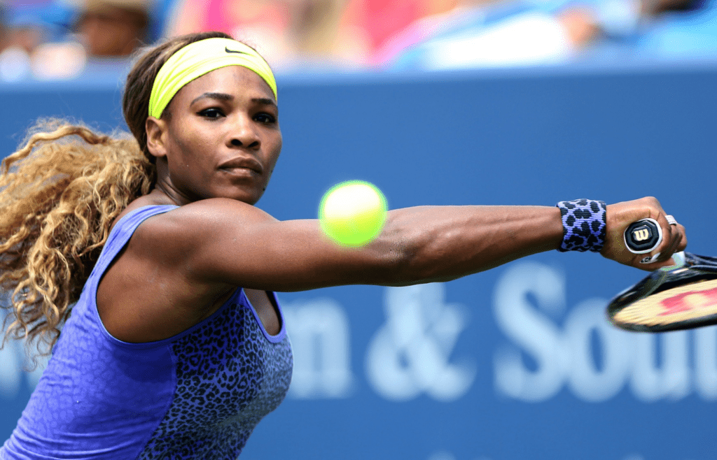 Serena Williams, the number 1 seed for the Western and Southern Open beat Samantha Stosur on Center Court at the Lindner Family Tennis Center. Williams won 7-6(7), 7-6(7) Wednesday. Photo shot Wednesday August 13, 2014. The Enquirer/Cara Owsley