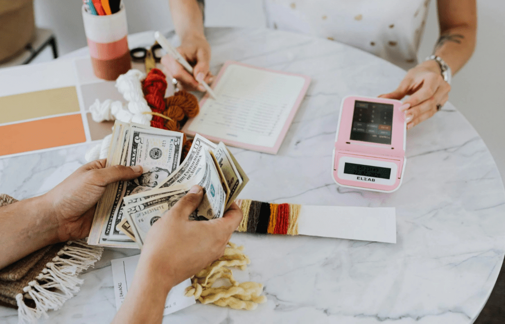 A person reviewing their personal budget or savings app