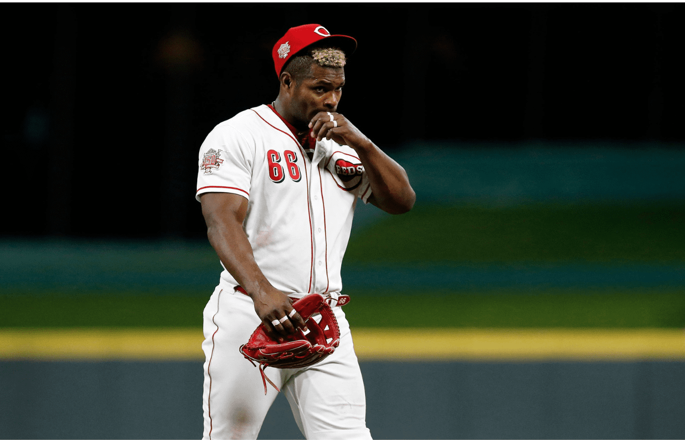 Yasiel Puig exits the field for the final time as a Cincinnati Reds player on July 30, 2019. Syndication Cincinnati