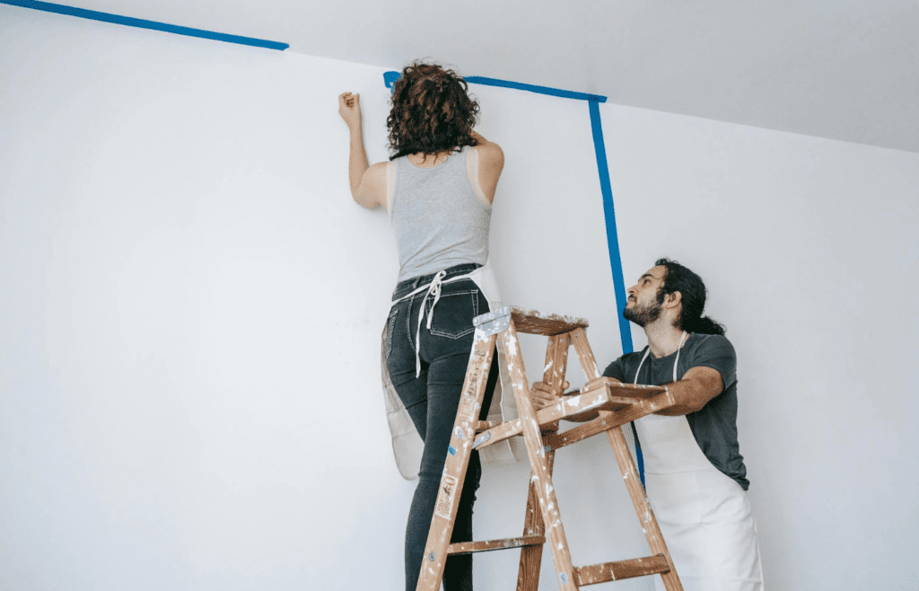 A couple working on a project together