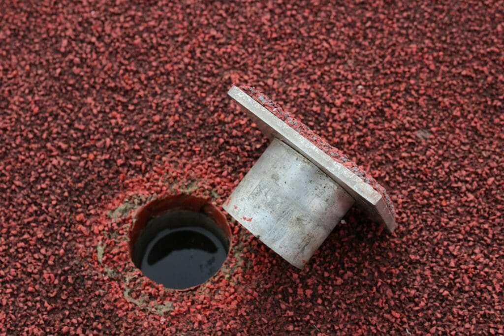 ground with pipe hole