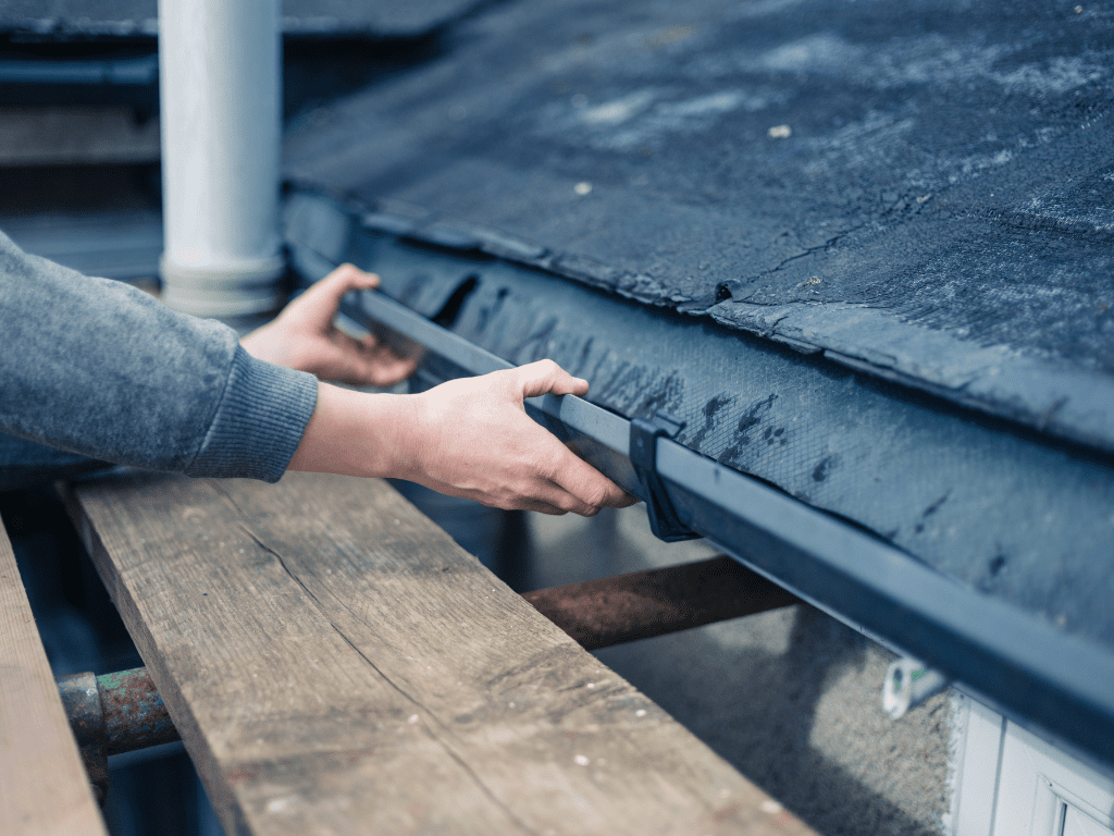 inspecting gutter
