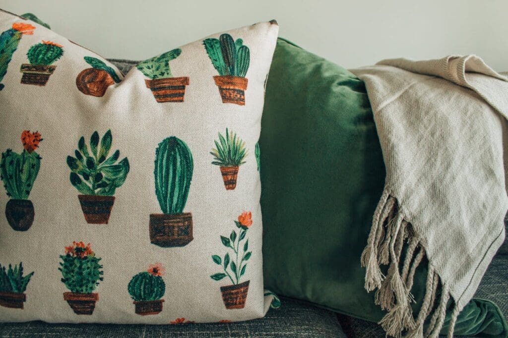 throw pillow and blanket