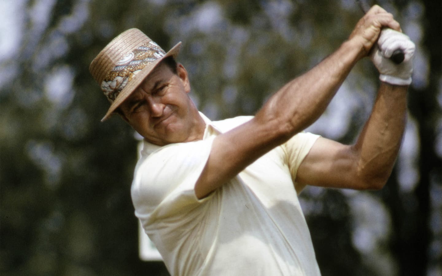 Jul 24, 1966; Akron, OH, USA; FILE PHOTO; Sam Snead in action during the 1966 PGA Championship at Firestone Country Club. Mandatory Credit: Malcolm Emmons- USA TODAY Sports