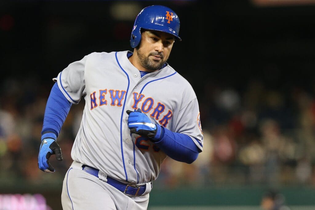 Apr 8, 2018; Washington, DC, USA; New York Mets first baseman Adrian Gonzalez (23) rounds the bases after hitting a grand slam home run against the Washington Nationals in the third inning at Nationals Park. Mandatory Credit: Geoff Burke-USA TODAY Sports