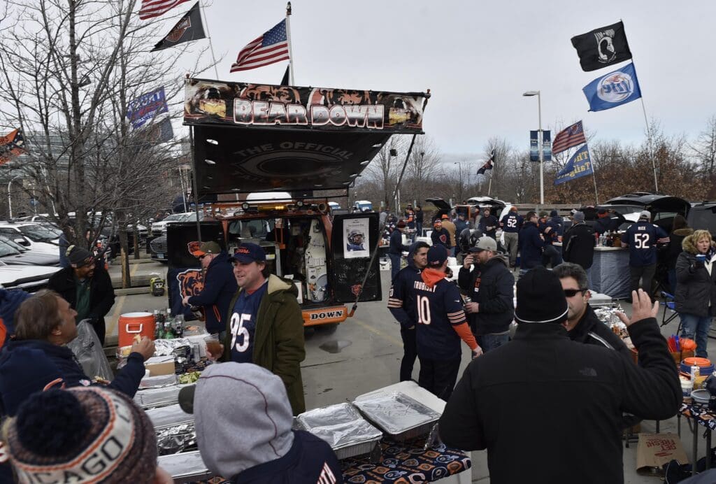 Jan 6, 2019; Chicago, IL, USA; A general view as fans tailgate before a NFC Wild Card playoff football game between the Chicago Bears and the Philadelphia Eagles at Soldier Field. Mandatory Credit: Quinn Harris-USA TODAY Sports