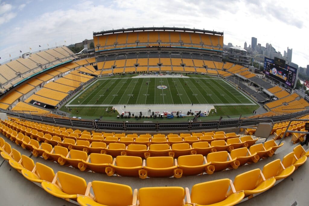 Sep 18, 2022; Pittsburgh, Pennsylvania, USA; General view of the field before the Pittsburgh Steelers host the New England Patriots at Acrisure Stadium. Mandatory Credit: Charles LeClaire-USA TODAY Sports
