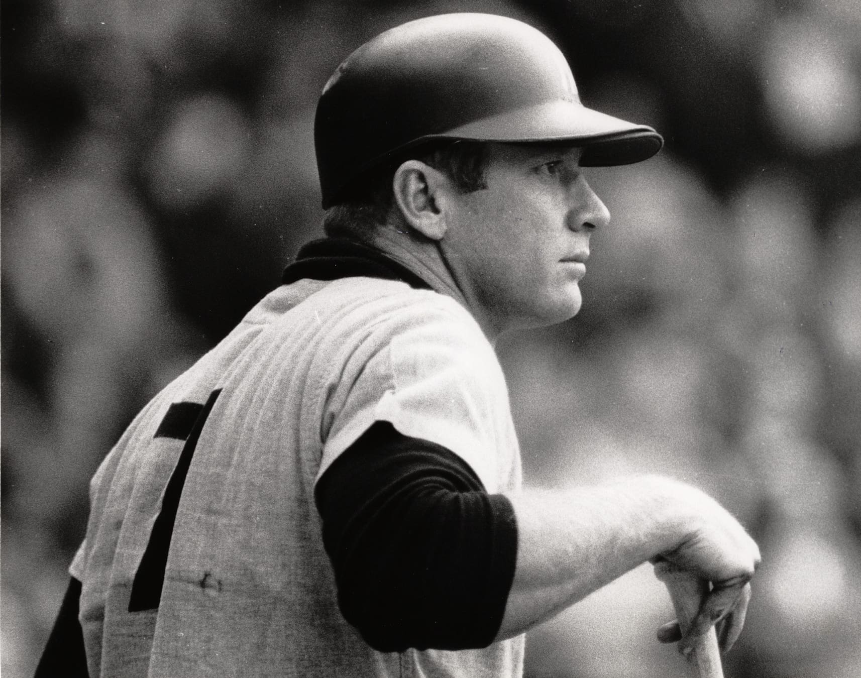 Unknown date and location; New York Yankee infielder Mickey Mantle waits on deck. Mantle won three most valuable player awards in 1956, 1957 and 1962, won the triple crown in 1956 and helped the Yankees win 12 pennants and 7 World Series titles while establishing the record for most home runs in the World Series at 18. Mandatory Credit: Photo By Malcolm Emmons-USA TODAY Sports