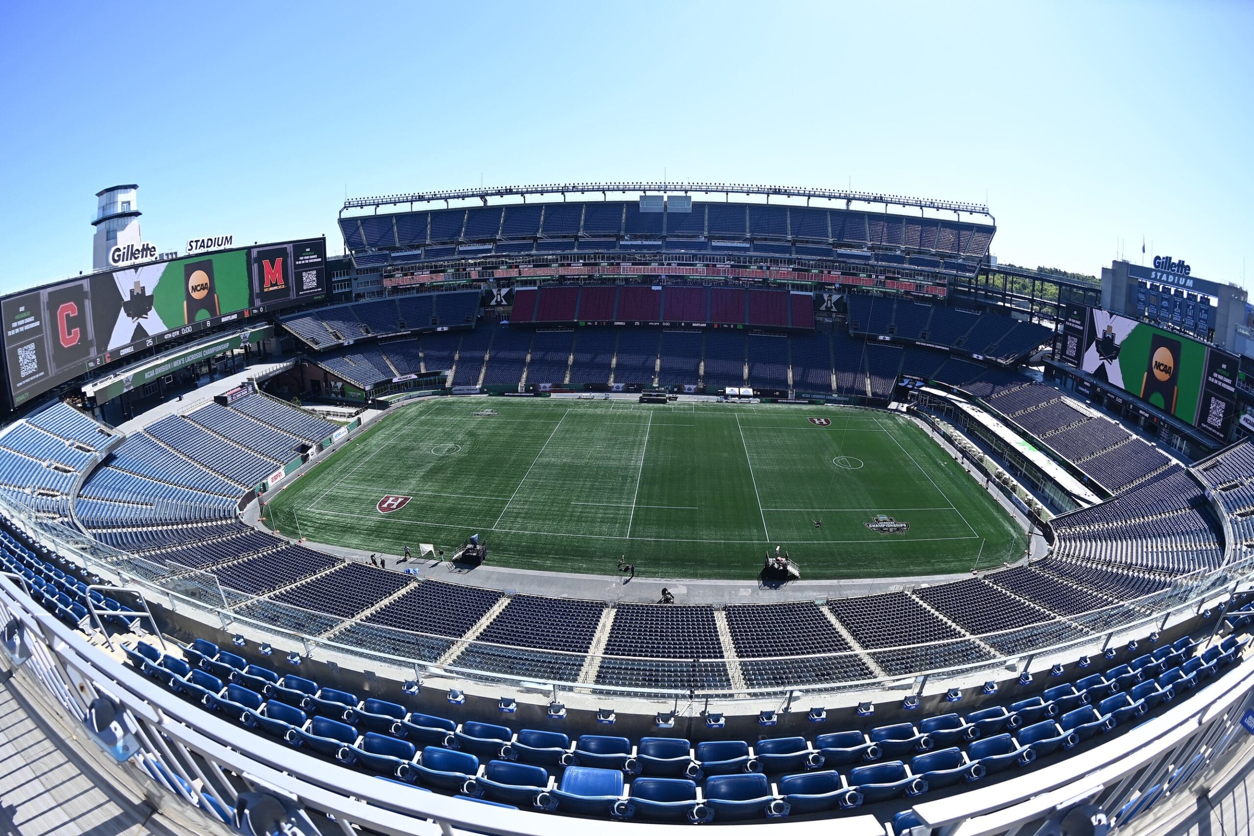 May 26, 2025; Foxborough, MA, USA; A general view of Gillette Stadium before the NCAA Division I Mens Lacrosse Championship between the Maryland Terrapins and the Cornell Big Red. Mandatory Credit: Eric Canha-Imagn Images